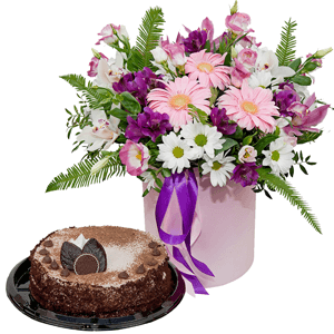 Enchantress with cake with delivery Magnitogorsk