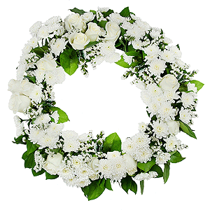 Funeral wreath of roses and chrysanthemums with delivery Magnitogorsk