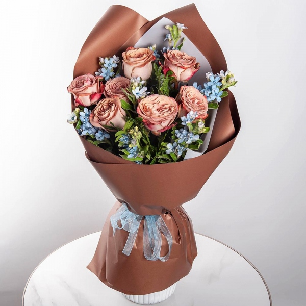 Rose Pink 50 cm Ecuador (Chelo, Hermosa, Novia, Titanik, Engagement, Pink Mondiale) - 9, Oksipetalum, Wrapping Paper